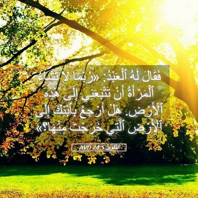 Picture 05 - اَلتَّكْوِينُ 24:5 AVD - فَقَالَ لَهُ ٱلْعَبْدُ: - Bible Verse Picture