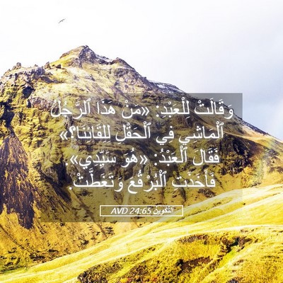 Picture 05 - اَلتَّكْوِينُ 24:65 AVD - وَقَالَتْ لِلْعَبْدِ: - Bible Verse Picture