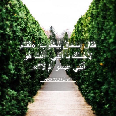 Picture 05 - اَلتَّكْوِينُ 27:21 AVD - فَقَالَ إِسْحَاقُ - Bible Verse Picture