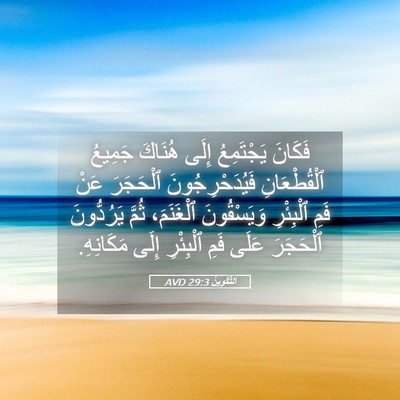 Picture 05 - اَلتَّكْوِينُ 29:3 AVD - فَكَانَ يَجْتَمِعُ إِلَى - Bible Verse Picture