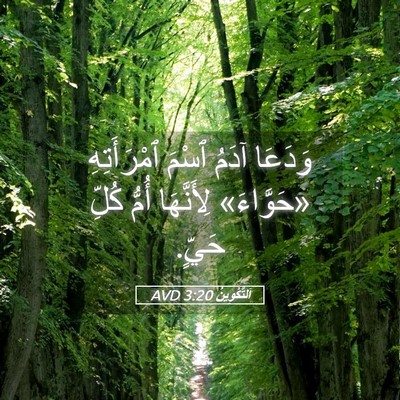 Picture 05 - اَلتَّكْوِينُ 3:20 AVD - وَدَعَا آدَمُ ٱسْمَ - Bible Verse Picture