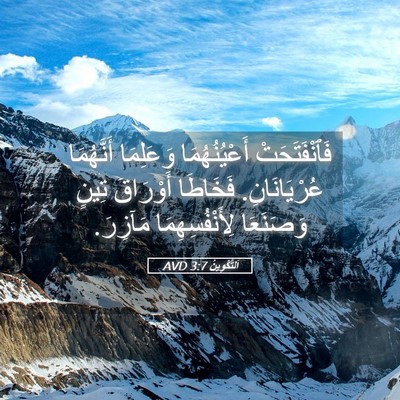 Picture 05 - اَلتَّكْوِينُ 3:7 AVD - فَٱنْفَتَحَتْ - Bible Verse Picture