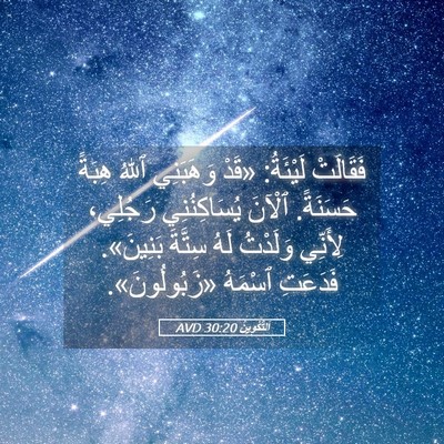 Picture 05 - اَلتَّكْوِينُ 30:20 AVD - فَقَالَتْ لَيْئَةُ: «قَدْ - Bible Verse Picture