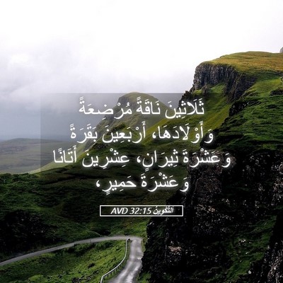Picture 05 - اَلتَّكْوِينُ 32:15 AVD - ثَلَاثِينَ نَاقَةً - Bible Verse Picture