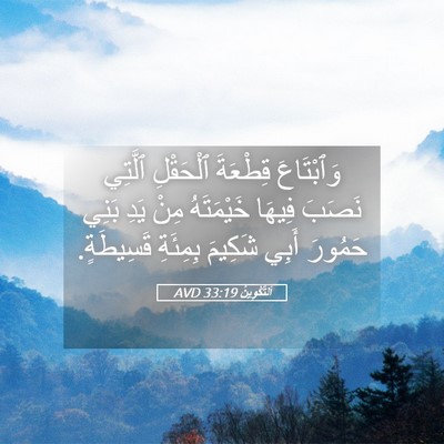 Picture 05 - اَلتَّكْوِينُ 33:19 AVD - وَٱبْتَاعَ قِطْعَةَ - Bible Verse Picture