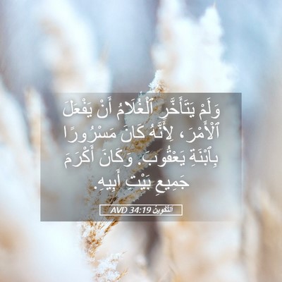 Picture 05 - اَلتَّكْوِينُ 34:19 AVD - وَلَمْ يَتَأَخَّرِ - Bible Verse Picture
