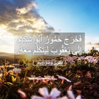 Picture 05 - اَلتَّكْوِينُ 34:6 AVD - فَخَرَجَ حَمُورُ أَبُو - Bible Verse Picture