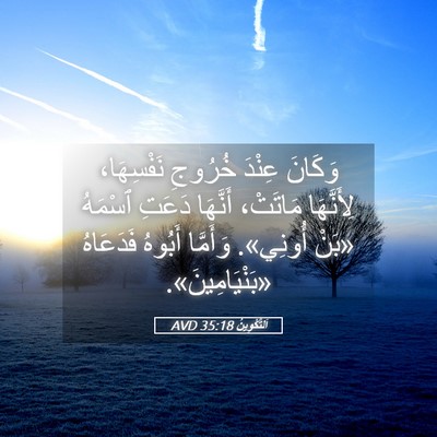 Picture 05 - اَلتَّكْوِينُ 35:18 AVD - وَكَانَ عِنْدَ خُرُوجِ - Bible Verse Picture
