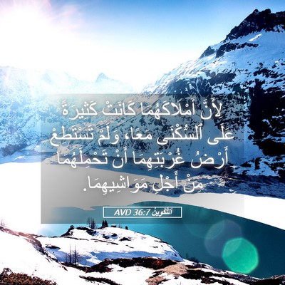 Picture 05 - اَلتَّكْوِينُ 36:7 AVD - لِأَنَّ أَمْلَاكَهُمَا - Bible Verse Picture