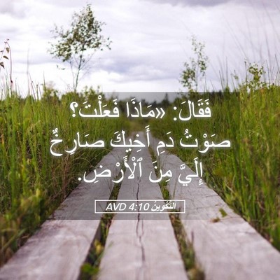 Picture 05 - اَلتَّكْوِينُ 4:10 AVD - فَقَالَ: «مَاذَا فَعَلْتَ؟ - Bible Verse Picture