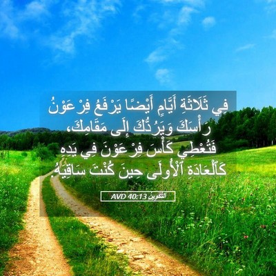 Picture 05 - اَلتَّكْوِينُ 40:13 AVD - فِي ثَلَاثَةِ أَيَّامٍ - Bible Verse Picture