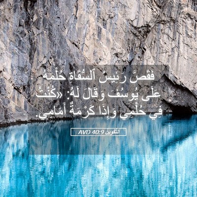 Picture 05 - اَلتَّكْوِينُ 40:9 AVD - فَقَصَّ رَئِيسُ - Bible Verse Picture
