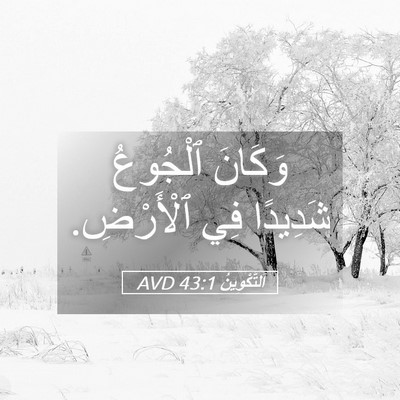 Picture 05 - اَلتَّكْوِينُ 43:1 AVD - وَكَانَ ٱلْجُوعُ شَدِيدًا - Bible Verse Picture