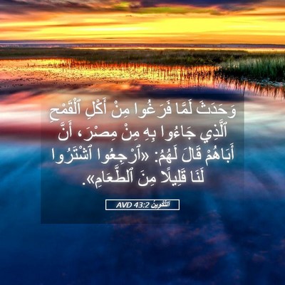 Picture 05 - اَلتَّكْوِينُ 43:2 AVD - وَحَدَثَ لَمَّا فَرَغُوا - Bible Verse Picture