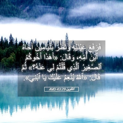 Picture 05 - اَلتَّكْوِينُ 43:29 AVD - فَرَفَعَ عَيْنَيْهِ - Bible Verse Picture