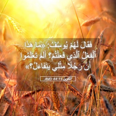 Picture 05 - اَلتَّكْوِينُ 44:15 AVD - فَقَالَ لَهُمْ يُوسُفُ: - Bible Verse Picture