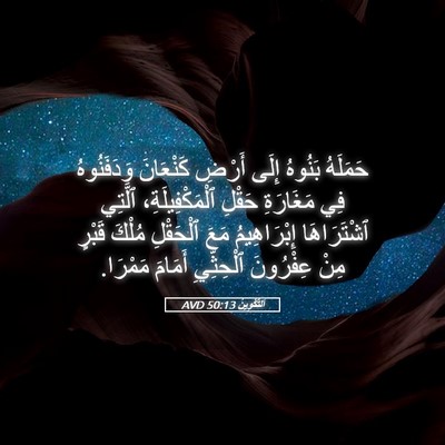 Picture 05 - اَلتَّكْوِينُ 50:13 AVD - حَمَلَهُ بَنُوهُ إِلَى - Bible Verse Picture