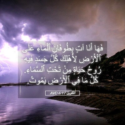 Picture 05 - اَلتَّكْوِينُ 6:17 AVD - فَهَا أَنَا آتٍ بِطُوفَانِ - Bible Verse Picture