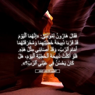 Picture 05 - اَللَّاوِيِّينَ 10:19 AVD - فَقَالَ هَارُونُ لِمُوسَى: - Bible Verse Picture