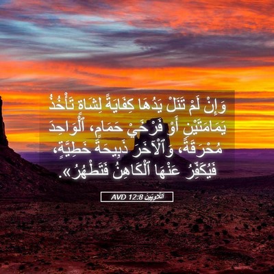 Picture 05 - اَللَّاوِيِّينَ 12:8 AVD - وَإِنْ لَمْ تَنَلْ يَدُهَا - Bible Verse Picture