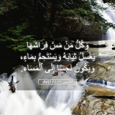 Picture 05 - اَللَّاوِيِّينَ 15:21 AVD - وَكُلُّ مَنْ مَسَّ - Bible Verse Picture