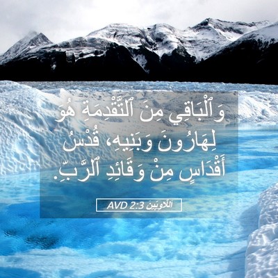 Picture 05 - اَللَّاوِيِّينَ 2:3 AVD - وَٱلْبَاقِي مِنَ - Bible Verse Picture
