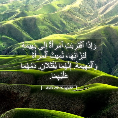 Picture 05 - اَللَّاوِيِّينَ 20:16 AVD - وَإِذَا ٱقْتَرَبَتِ - Bible Verse Picture