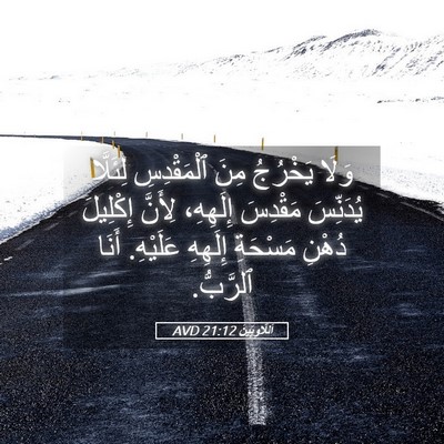 Picture 05 - اَللَّاوِيِّينَ 21:12 AVD - وَلَا يَخْرُجُ مِنَ - Bible Verse Picture