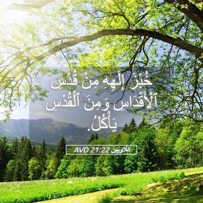Picture 05 - اَللَّاوِيِّينَ 21:22 AVD - خُبْزَ إِلَهِهِ مِنْ - Bible Verse Picture