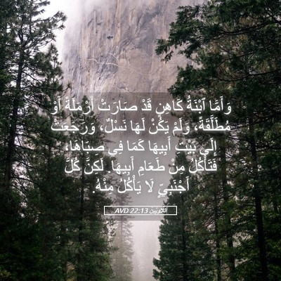 Picture 05 - اَللَّاوِيِّينَ 22:13 AVD - وَأَمَّا ٱبْنَةُ كَاهِنٍ - Bible Verse Picture