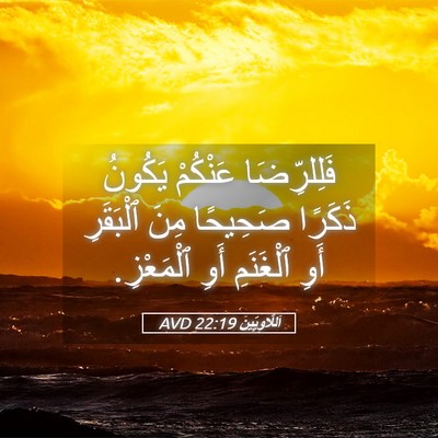 Picture 05 - اَللَّاوِيِّينَ 22:19 AVD - فَلِلرِّضَا عَنْكُمْ - Bible Verse Picture
