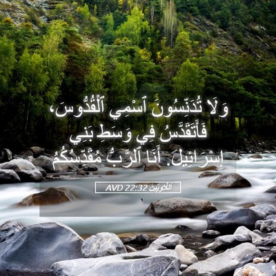 Picture 05 - اَللَّاوِيِّينَ 22:32 AVD - وَلَا تُدَنِّسُونَ ٱسْمِي - Bible Verse Picture