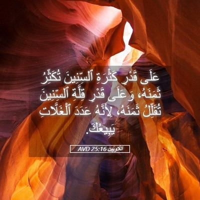 Picture 05 - اَللَّاوِيِّينَ 25:16 AVD - عَلَى قَدْرِ كَثْرَةِ - Bible Verse Picture