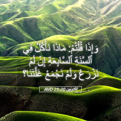 Picture 05 - اَللَّاوِيِّينَ 25:20 AVD - وَإِذَا قُلْتُمْ: مَاذَا - Bible Verse Picture