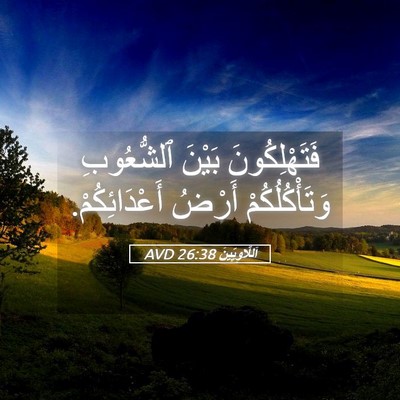 Picture 05 - اَللَّاوِيِّينَ 26:38 AVD - فَتَهْلِكُونَ بَيْنَ - Bible Verse Picture