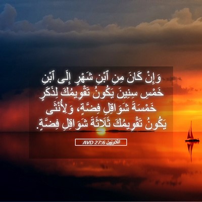Picture 05 - اَللَّاوِيِّينَ 27:6 AVD - وَإِنْ كَانَ مِنِ ٱبْنِ - Bible Verse Picture