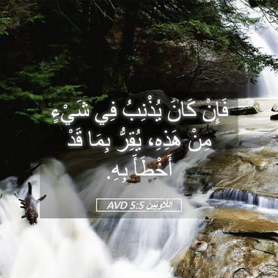 Picture 05 - اَللَّاوِيِّينَ 5:5 AVD - فَإِنْ كَانَ يُذْنِبُ فِي - Bible Verse Picture