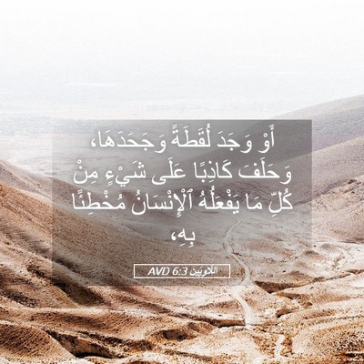 Picture 05 - اَللَّاوِيِّينَ 6:3 AVD - أَوْ وَجَدَ لُقَطَةً - Bible Verse Picture