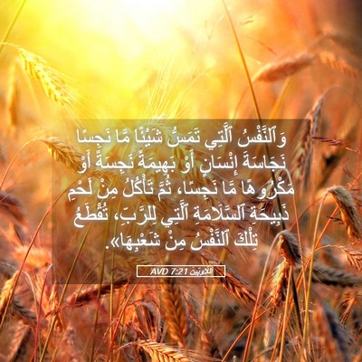 Picture 05 - اَللَّاوِيِّينَ 7:21 AVD - وَٱلنَّفْسُ ٱلَّتِي - Bible Verse Picture
