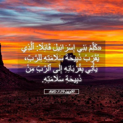 Picture 05 - اَللَّاوِيِّينَ 7:29 AVD - «كَلِّمْ بَنِي - Bible Verse Picture
