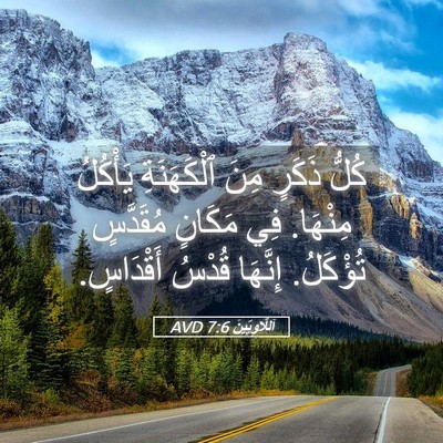 Picture 05 - اَللَّاوِيِّينَ 7:6 AVD - كُلُّ ذَكَرٍ مِنَ - Bible Verse Picture