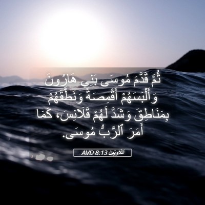 Picture 05 - اَللَّاوِيِّينَ 8:13 AVD - ثُمَّ قَدَّمَ مُوسَى بَنِي - Bible Verse Picture