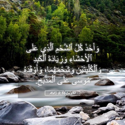 Picture 05 - اَللَّاوِيِّينَ 8:16 AVD - وَأَخَذَ كُلَّ ٱلشَّحْمِ - Bible Verse Picture