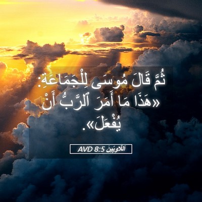 Picture 05 - اَللَّاوِيِّينَ 8:5 AVD - ثُمَّ قَالَ مُوسَى - Bible Verse Picture