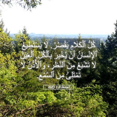 Picture 05 - اَلْجَامِعَةِ 1:8 AVD - كُلُّ ٱلْكَلَامِ يَقْصُرُ. - Bible Verse Picture