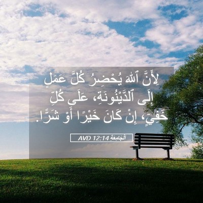Picture 05 - اَلْجَامِعَةِ 12:14 AVD - لِأَنَّ ٱللهَ يُحْضِرُ - Bible Verse Picture