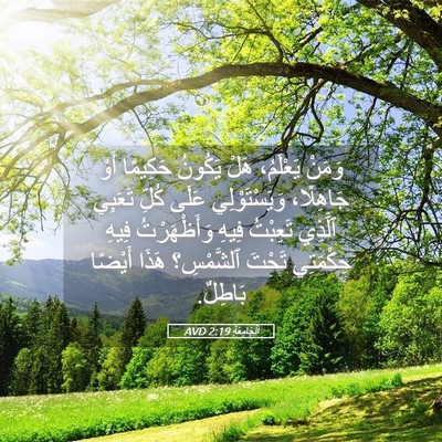 Picture 05 - اَلْجَامِعَةِ 2:19 AVD - وَمَنْ يَعْلَمُ، هَلْ - Bible Verse Picture