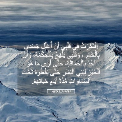 Picture 05 - اَلْجَامِعَةِ 2:3 AVD - اِفْتَكَرْتُ فِي قَلْبِي - Bible Verse Picture