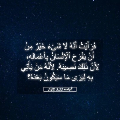 Picture 05 - اَلْجَامِعَةِ 3:22 AVD - فَرَأَيْتُ أَنَّهُ لَا - Bible Verse Picture