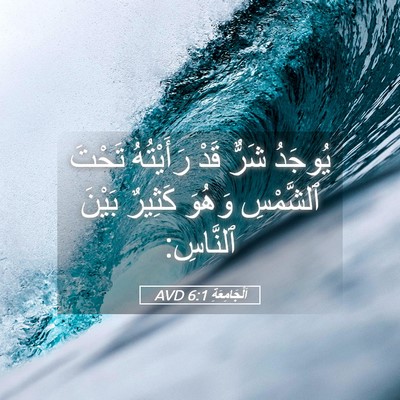 Picture 05 - اَلْجَامِعَةِ 6:1 AVD - يُوجَدُ شَرٌّ قَدْ - Bible Verse Picture
